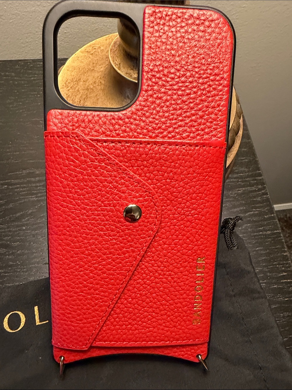 Bandolier Red Leather Card Wallet Phone Case - Picture 15 of 16